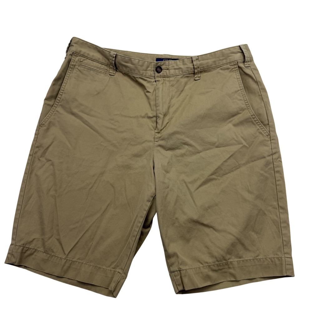 Polo Ralph Lauren Shorts Women's 12  Khaki Chino Classic Flat Front